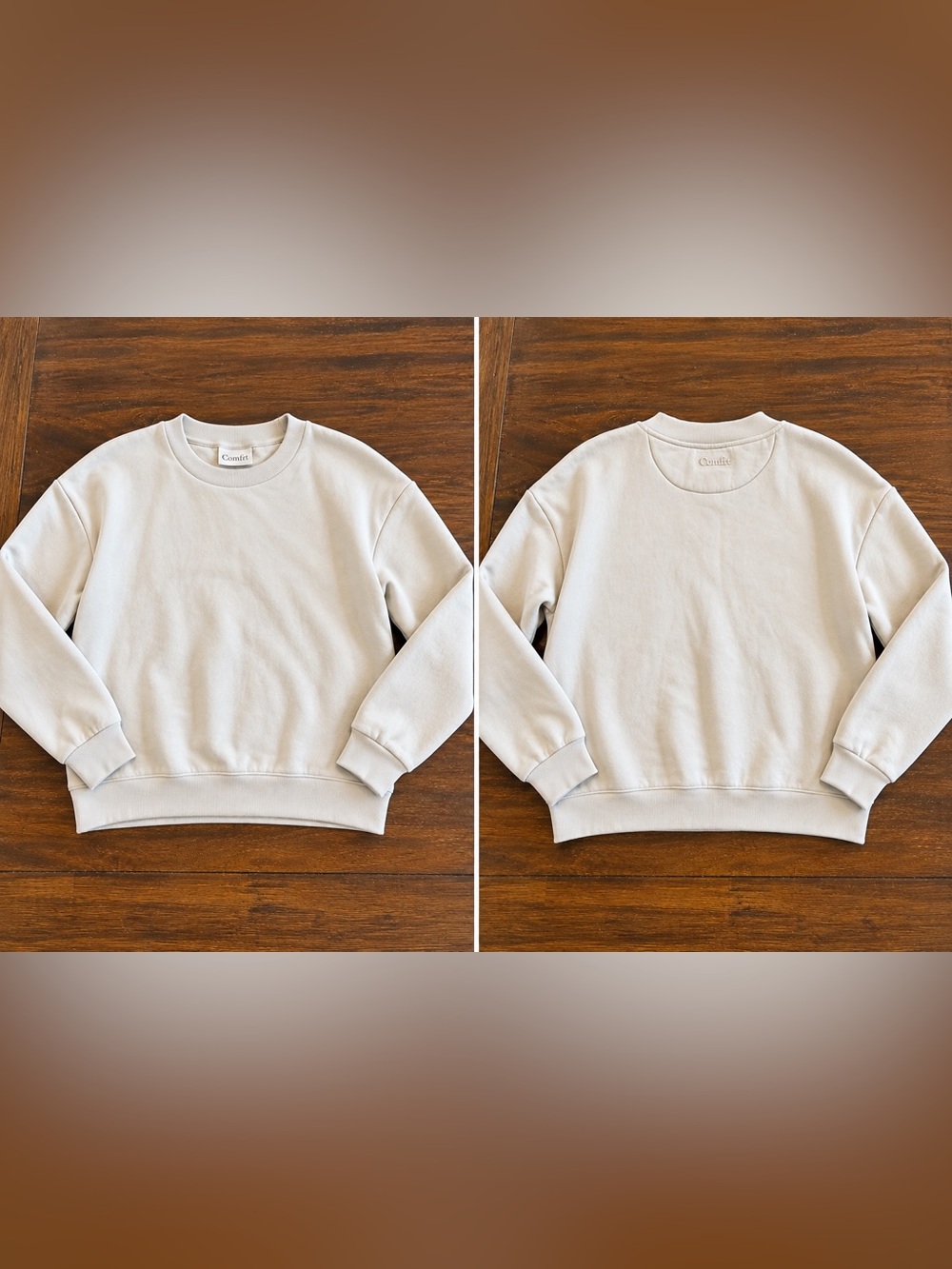 Comfrt Cream Oversized Crewneck Sweatshirt Minimalist Cozy Pullover m